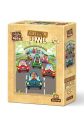 Art Kids Sevimli Sürücüler 100 Parça Ahşap Puzzle - Art Kids