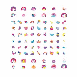 Avenir Simli Tırnak Çıkartmaları - Unicorns - 2
