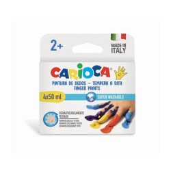 Carioca Bebek Yıkanabilir Parmak Boyası 4 Renk 50 ML 2 Yaş ve Üzeri - Carioca