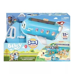 Bluey 3'ü 1 Arada Dönüşen Uçak Oyun Seti 25 Ses Efektli ve Özel Figürlü - Bluey