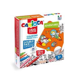 Boyanabilir Puzzle Adventures 70X50 cm. 35 Parça Çift Taraflı + 12 Adet Joy Keçeli - 1