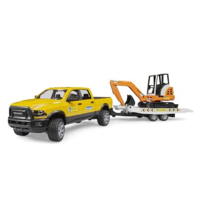 Bruder Ram 2500 Römorklu Pickup ve Mini Ekskavatör - 1
