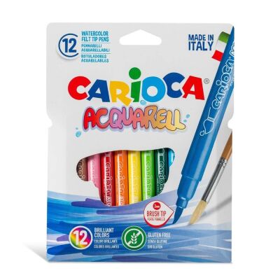 Carioca Acquarell Fırça Uçlu Keçeli Boya Kalemi 12'Li - 1