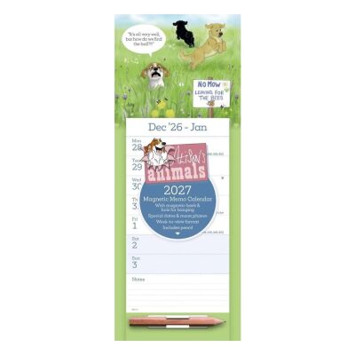 Carousel Calendars Alison's Animals 2027 Mıknatıslı Haftalık Buzdolabı Takvimi - 1
