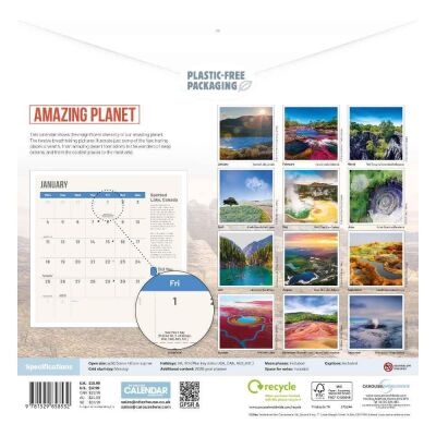 Carousel Calendars Amazing Planet 2027 Aylık Duvar Takvimi - 2