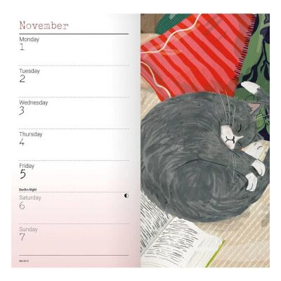 Carousel Calendars Cats Illustrated Kediler 2027 Slim Haftalık Ajanda - 5
