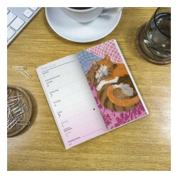 Carousel Calendars Cats Illustrated Kediler 2027 Slim Haftalık Ajanda - 6