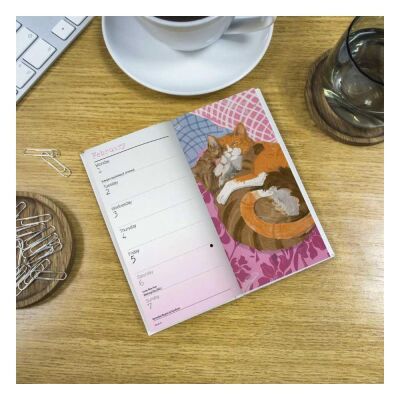 Carousel Calendars Cats Illustrated Kediler 2027 Slim Haftalık Ajanda - 6