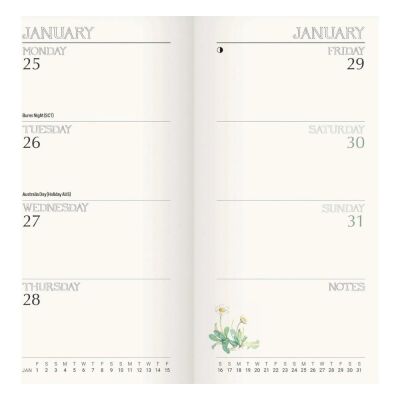 Carousel Calendars Edith Holden Country Diary 2027 Slim Haftalık Ajanda - 2