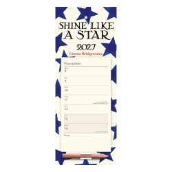 Carousel Calendars Emma Bridgewater Blue Star 2027 Mıknatıslı Haftalık Buzdolabı Takvimi - 2
