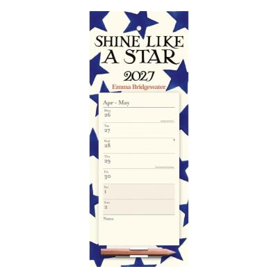Carousel Calendars Emma Bridgewater Blue Star 2027 Mıknatıslı Haftalık Buzdolabı Takvimi - 5
