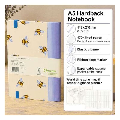 Carousel Calendars Emma Bridgewater Bumblebee Arılı A5 Çizgili Sert Kapak Defter - 7
