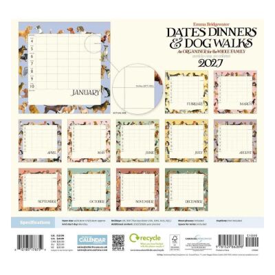 Carousel Calendars Emma Bridgewater Dates, Dinners & Dog Walks 2027 Haftalık Aile Planlayıcısı - 3