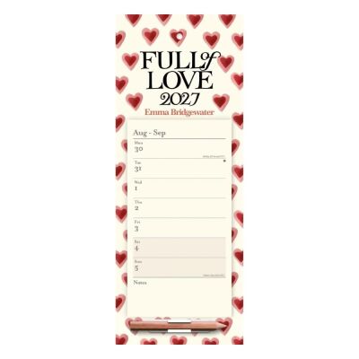Carousel Calendars Emma Bridgewater Double Hearts 2027 Mıknatıslı Haftalık Buzdolabı Takvimi - 4