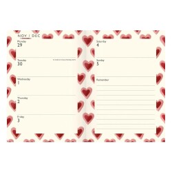 Carousel Calendars Emma Bridgewater Double Hearts A6 2027 Haftalık Ajanda - 2