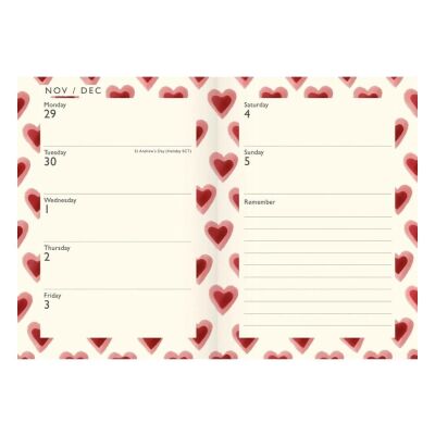 Carousel Calendars Emma Bridgewater Double Hearts A6 2027 Haftalık Ajanda - 2