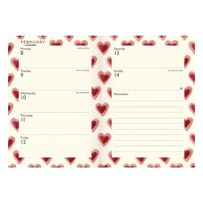 Carousel Calendars Emma Bridgewater Double Hearts A6 2027 Haftalık Ajanda - 3