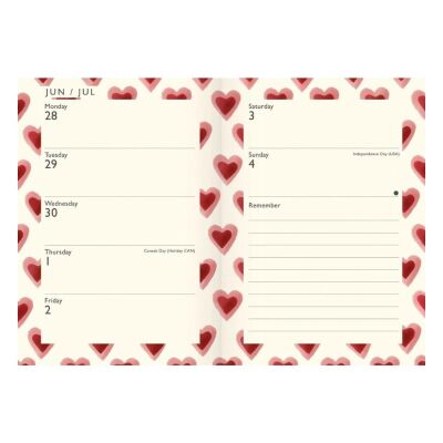 Carousel Calendars Emma Bridgewater Double Hearts A6 2027 Haftalık Ajanda - 4