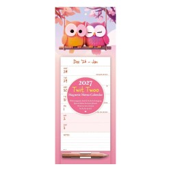 Carousel Calendars Twit Twoo Baykuş 2027 Mıknatıslı Haftalık Buzdolabı Takvimi - Carousel Calendars