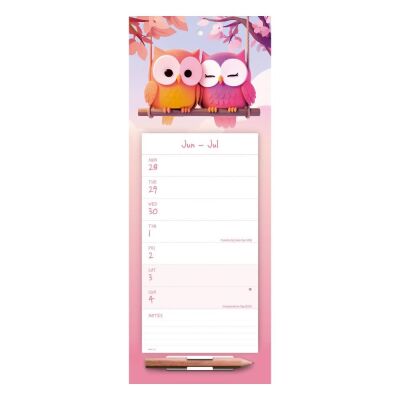 Carousel Calendars Twit Twoo Baykuş 2027 Mıknatıslı Haftalık Buzdolabı Takvimi - 4