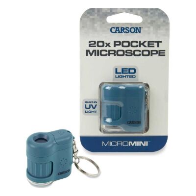 Carson LED ve UV Işıklı Cep Mikroskobu 20x Mavi - 5