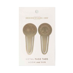 Design Works Ink 2'Li Metal Kitap Ayracı Brass Page Tabs Celestial - Designworks Ink