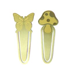 Designworks Ink 2'Li Metal Kitap Ayracı Mushrooms & Butterfly - 2