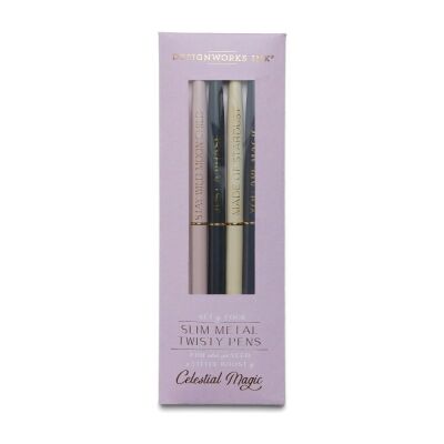 Designworks Ink 4lü Tükenmez Kalem Seti Twisty Slim Metal Pens Celestial Magic - 1