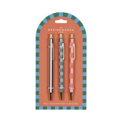 Designworks Ink A Dopo Tükenmez Kalem Seti 3'Lü Çizgiler ve Kareler - 1