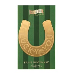 Designworks Ink Vintage Sass Brass Bookmark Lucky You - Metal Kitap Ayracı 14 Cm. - Designworks Ink
