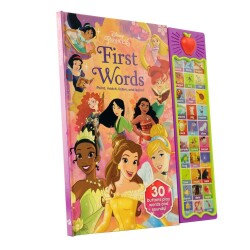 Disney Princess Cinderella Moana Rapunzel First Words Soud Book Sesli Kitap - Pi Kids