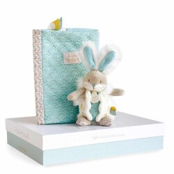 Doudou Kitap Kılıfı ve Mini Tavşan Mavi - Doudou