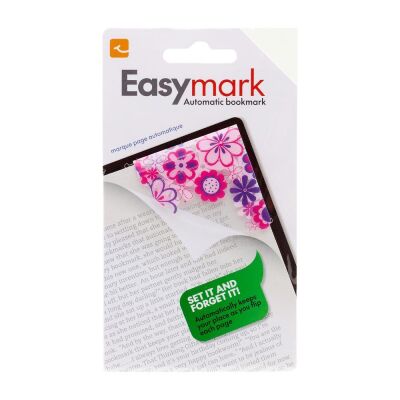 Easymark Pınk Flower - Şeffaf Kenar Kitap Ayracı Pembe Çiçek - 1