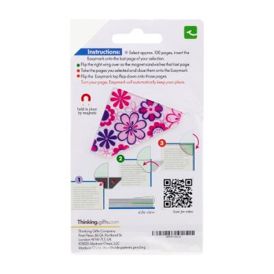 Easymark Pınk Flower - Şeffaf Kenar Kitap Ayracı Pembe Çiçek - 2