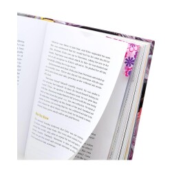 Easymark Pınk Flower - Şeffaf Kenar Kitap Ayracı Pembe Çiçek - 4
