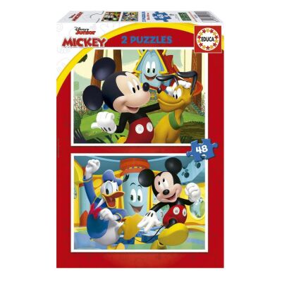 Educa 2 x 48 Parça Puzzle Mickey Mouse Fun House - 1