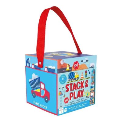 Floss & Rock Ahşap Figürlü Küpler/Construction New - 1