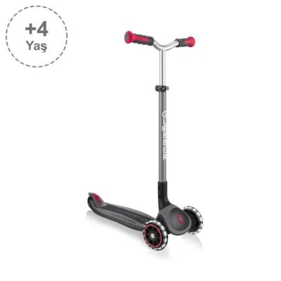 Globber Master Işıklı Katlanabilir Scooter Siyah Kırmızı - 3