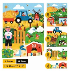 Headu Ecoplay Shaped Puzzle Farm +3 Yaş - 2