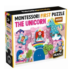 Headu Montessori First Puzzle The Unicorn Wood 2-5 Yaş - Headu