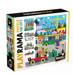 Headu Playrama Puzzle The City 3-6 Yaş - Headu