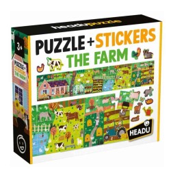 Headu Puzzle + Stickers The Farm +3 Yaş - Headu