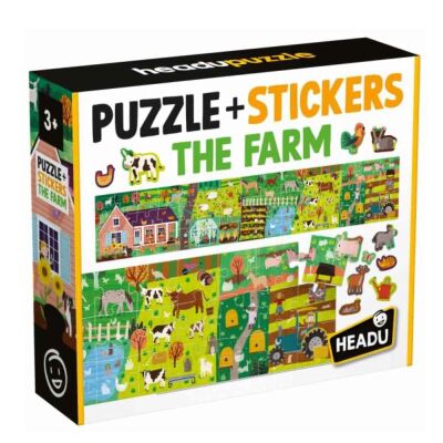 Headu Puzzle + Stickers The Farm +3 Yaş - 1