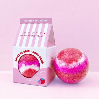 İnuwet Bath Bomb Ice Cream Strawberry Çilek Banyo Bombası - 2