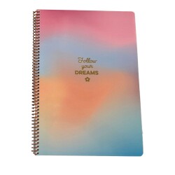 Keskin A4 Spiralli Peri Tozu Defter 80 Yap Çiz Karton Kapak - Keskin Color