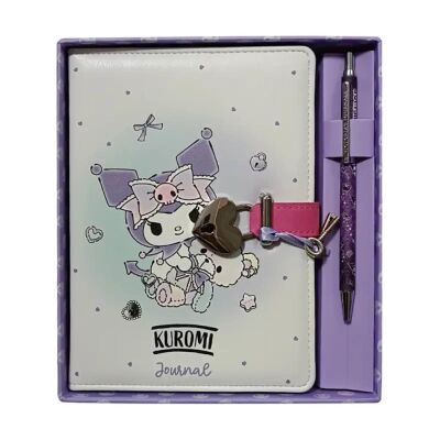 Kuromi Hush Hush Kilitli Defter 160 Yap Çiz ve Vegan Deri Kalem Kutusu Set 525-1965 - 1