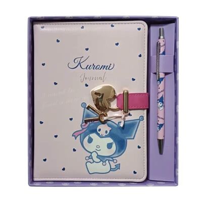 Kuromi Hush Hush Kilitli Defter Tükenmez Kalem Set 80 Gr 160 Yap Çiz 525-1966 - 1