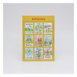 L'après-midi Postage Stamp Sticker - Posta Pulu Sticker Barcelona 1 9'lu Paket - Lapres Midi
