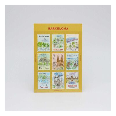 L'après-midi Postage Stamp Sticker - Posta Pulu Sticker Barcelona 1 9'lu Paket - 1
