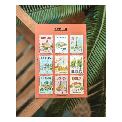 L'après-midi Postage Stamp Sticker - Posta Pulu Sticker Berlin 1 9'lu Paket - 2